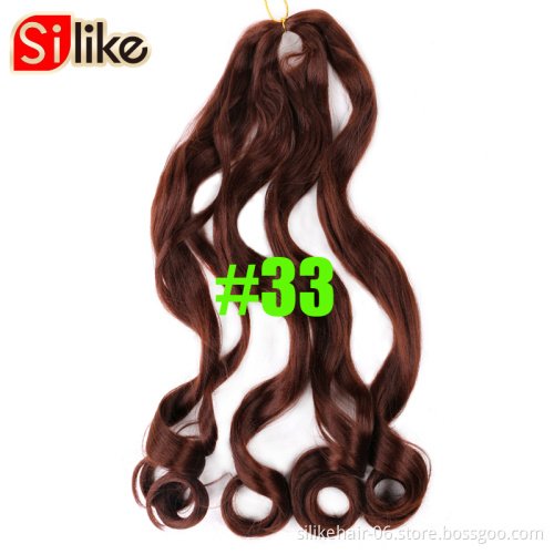 20 Inch Loose Curl  Wave Crochet Braids Synthetic Braiding Hair  Pre-Looped Natural Black Deep Wave Crochet Hair Extensions